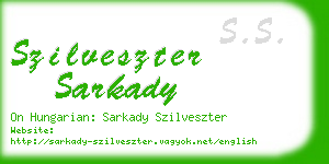 szilveszter sarkady business card